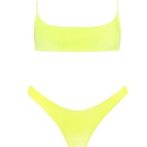 TRIANGL SWIMWEAR Neon Yellow Velvet Bikini